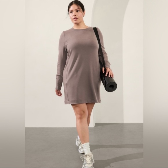 Athleta Coaster Luxe Sweatshirt Dress Purple Size XL - Picture 1 of 11